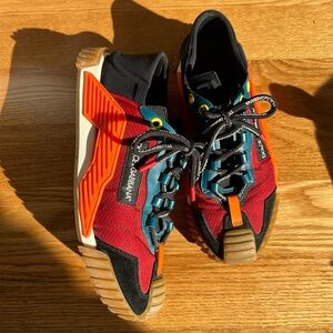 Men’s Dolce & Gabbana NS1 Sneakers Red Mixed Media Colors